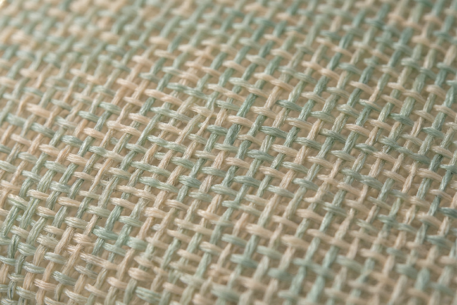 Macro view of woven sustainable polyester roller blind fabric texture